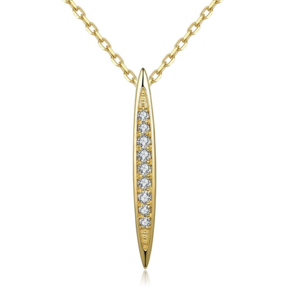Real Diamond Straight Bar Pendant Yellow Gold